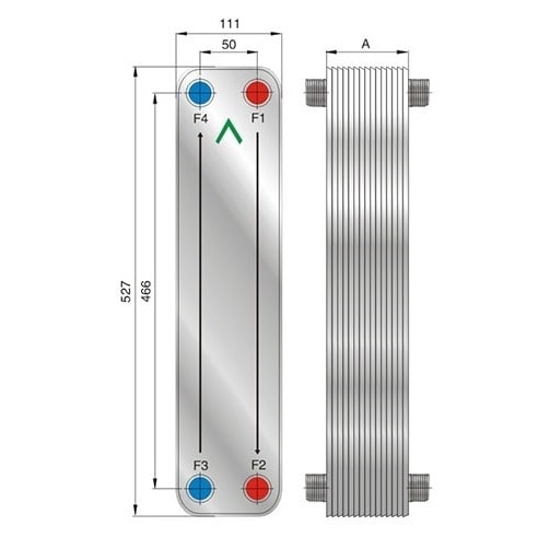 Паяный теплообменник Forwon FHC052G