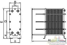 Габаритный чертеж теплообменника Alfa Laval Base 3