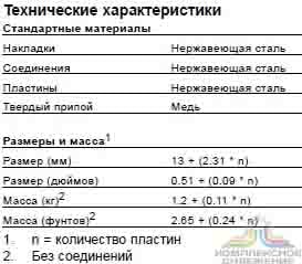 Технические характеристики и габаритные размеры паянного теплообменника Alfa Laval DOC 30