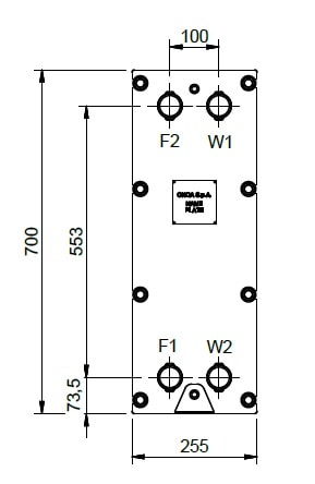 Чертёж теплообменника ONDA GG005